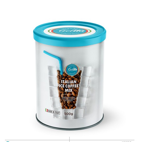 Powder design with the title 'Italian Ice Coffee '