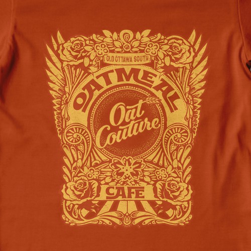 Coffee t-shirt with the title 'Oatmeal cafe'