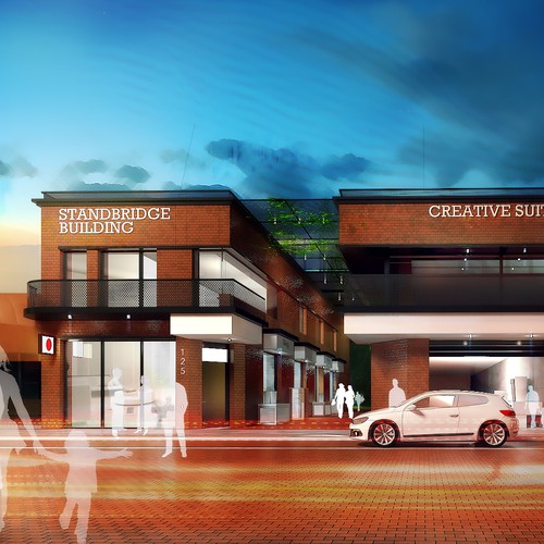 Visualization artwork with the title 'Creative suits buildings'