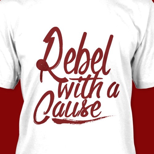 Red t-shirt with the title 'Create a Strong Statement T-Shirt for ThePeopleProject.com'