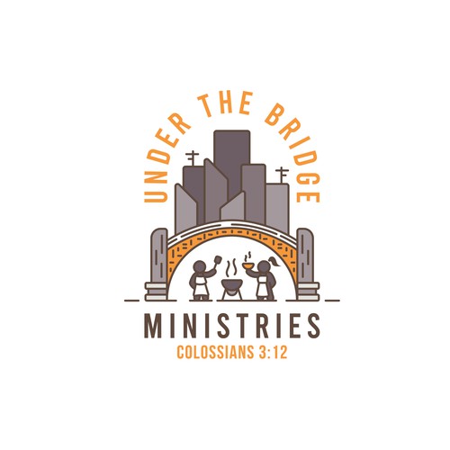 Town logo with the title 'Under The Bridge Ministries'