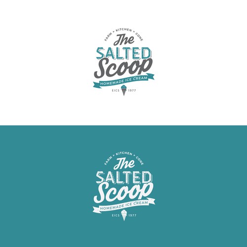 Ice cream logo with the title 'The Salted Scoop'