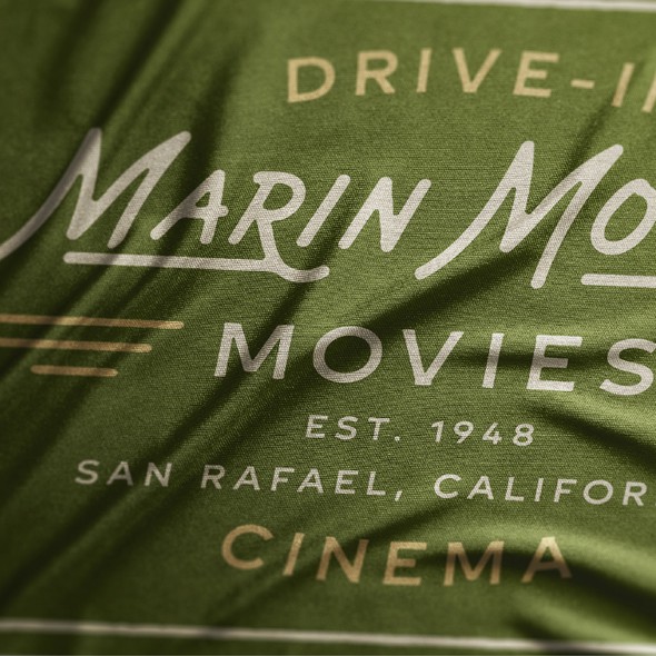 Flag artwork with the title 'Baner Flag design for Marin Motor Movies'