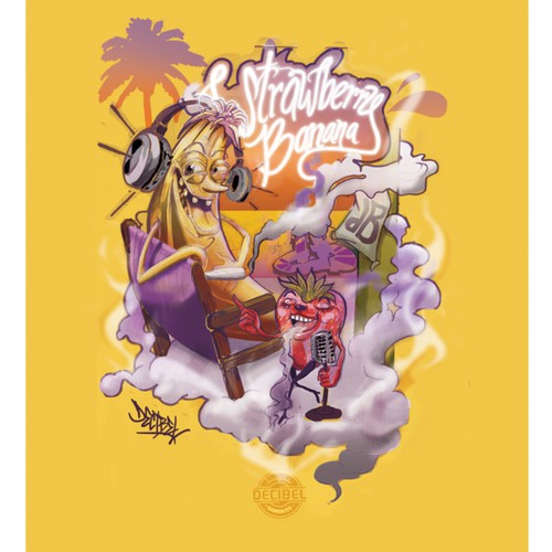 Brand artwork with the title 'Strawberry Bannana'