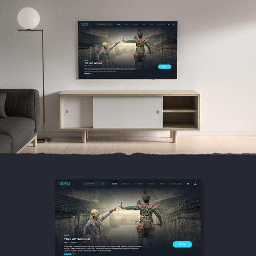 Player design with the title 'TV App'