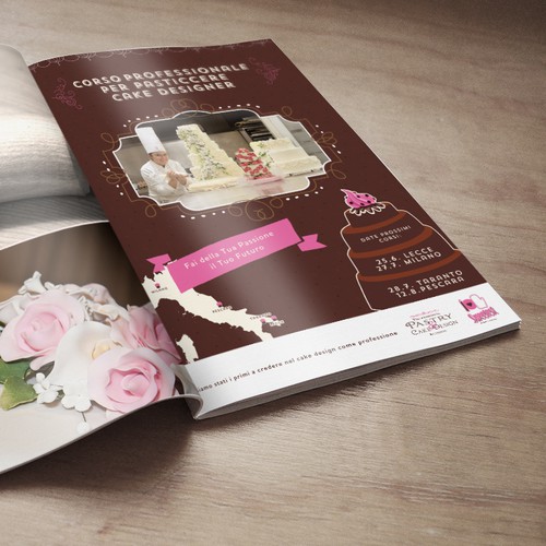 Magazine ad design with the title 'Magazine AD for Cake Design School'