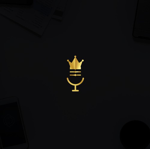 Wine glass design with the title 'Microphone Logo'