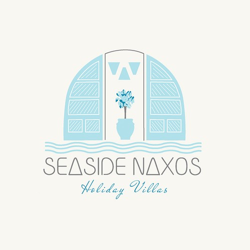 Travel logo with the title 'logo for seaside naxos'