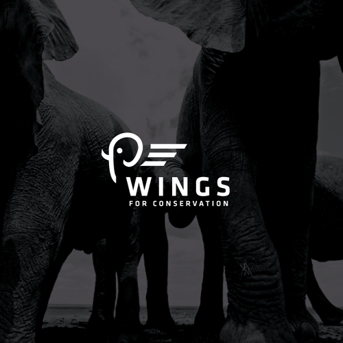 Elephant logo with the title 'elephant wings'