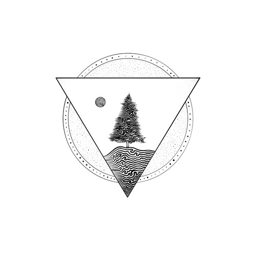 Travel illustration with the title 'Abstract Geometric Tree/Forest/Mountain'