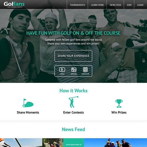 Golf website with the title 'Golfans Website'