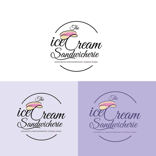 Sandwich shop logo with the title 'Ice cream'
