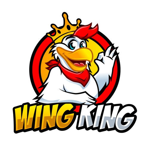 Fast food logo with the title 'Wing King'