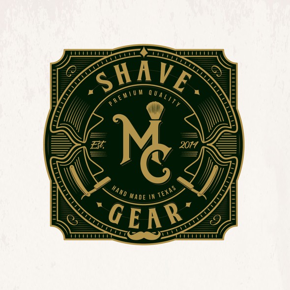 Shaving logo with the title 'MC Shave Gear'