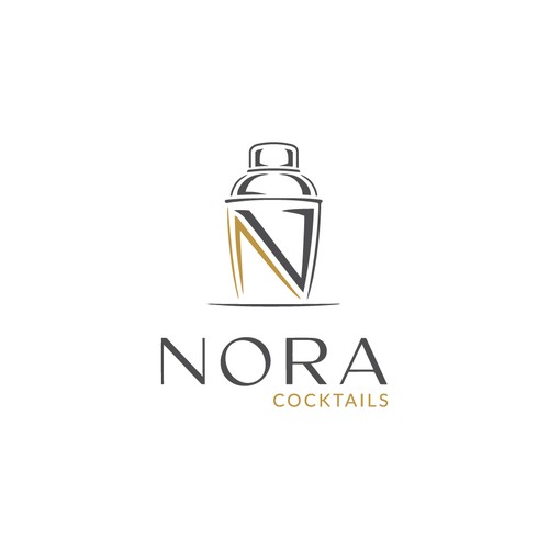 Cocktail logo with the title 'Nora Cocktails Logo Design'