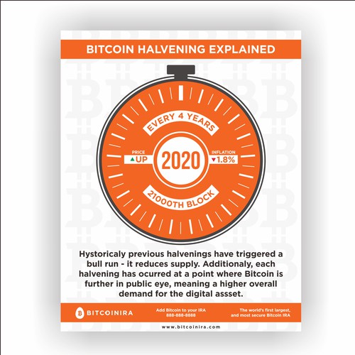 Block design with the title 'Bitcoin Halvening Infographic'