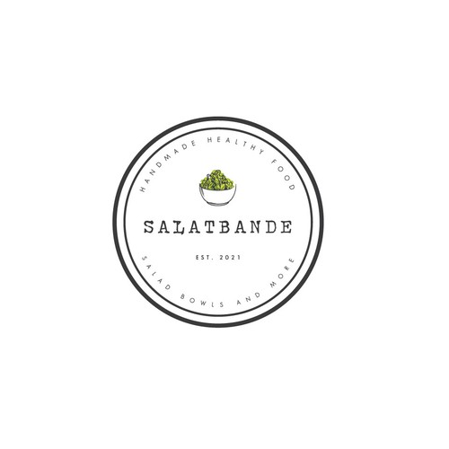 Healthy food logo with the title 'The concept for a restaurant'