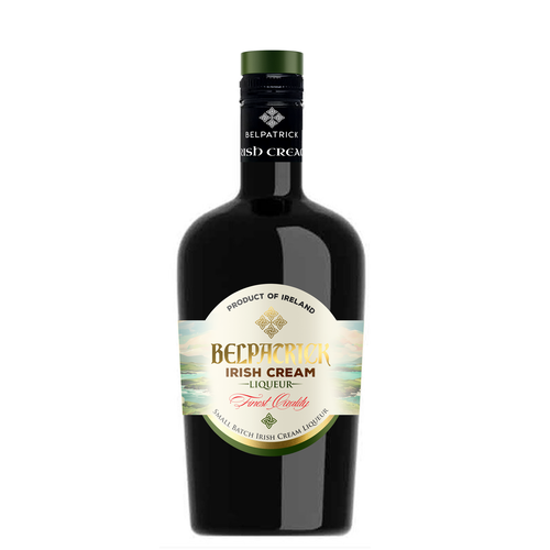 Alcohol label with the title 'Irish Liqueur Label'