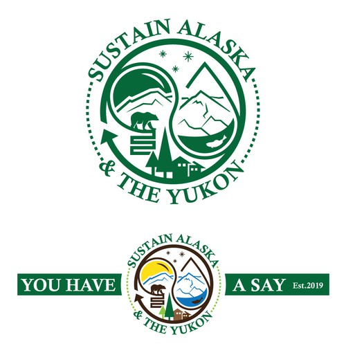 Water drop logo with the title 'Sustain Alaska and the Yukon'