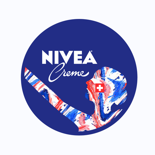 Packaging artwork with the title ' NIVEA Creme Swiss Anniversary Edition packaging'