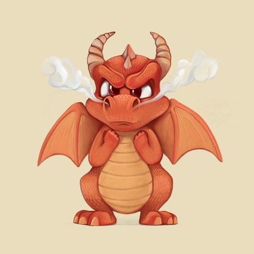 Dragon artwork with the title 'Dragon Illustration for Children's Card Game'