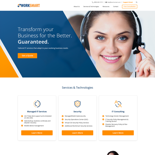 Security website with the title 'Website design for IT Consultant based in North Carolina'