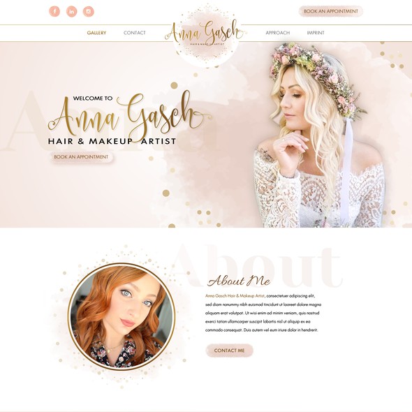 CSS design with the title 'Creative New webdesign for Hair and Makeup Artist '