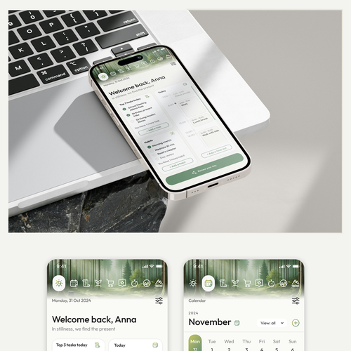 Planner design with the title 'Day planner app'