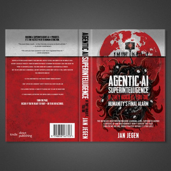 Digital art book cover with the title 'Book Cover Illustration and Design'