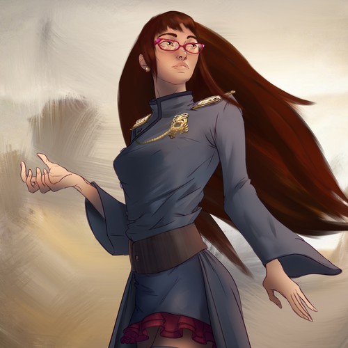 Women artwork with the title 'Female character for a cover book'