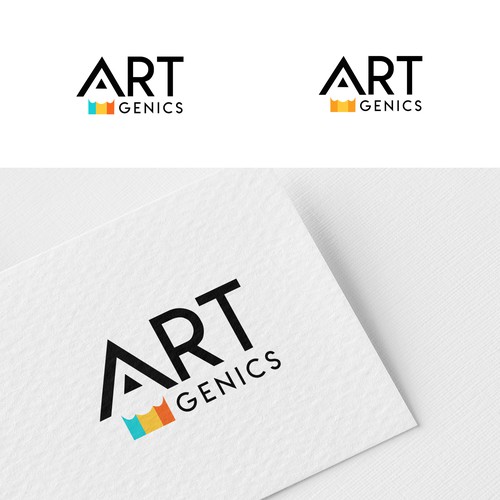 Brush stroke logo with the title 'Art Genics'