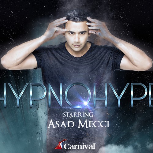 Stage design with the title 'Master Hypnotist Staging Design'