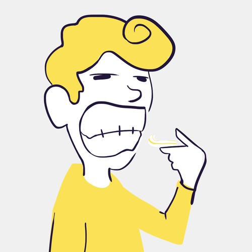 Cartoon artwork with the title 'Grumpy Toothpasty'