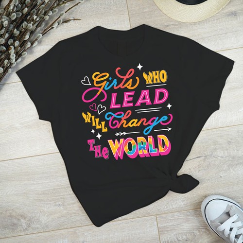 Education t-shirt with the title 'Typography T-Shirt Design For Leading Ladies Organization'
