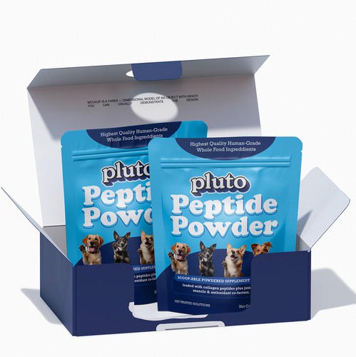 Pet shop design with the title 'Pet Food Packaging Design'