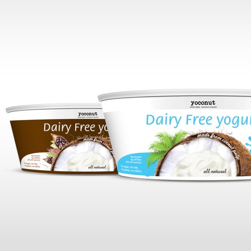 Organic label with the title 'Coconut yogurt label design'