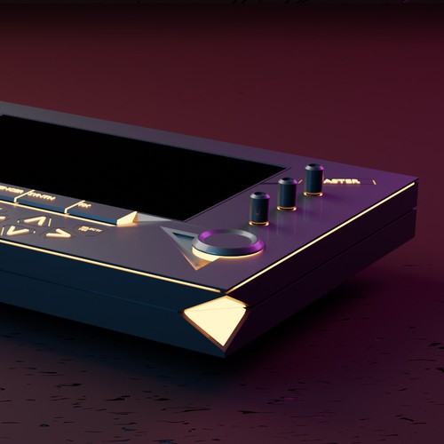 3D rendering design with the title 'DJ mixer concept'