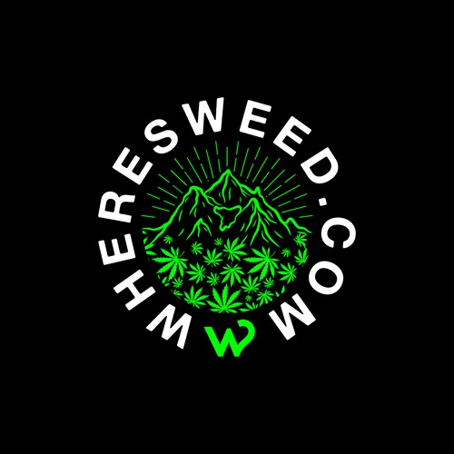 Reggae design with the title 'mountain and weed. harmony of nature'