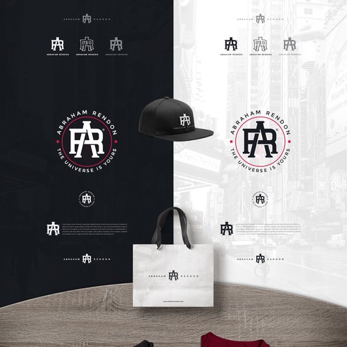Badge brand with the title 'Abraham Rendon Monogram Logo Concept'