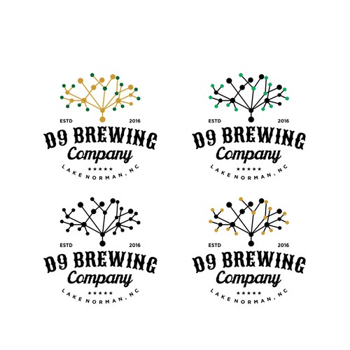 Fractal design with the title 'D9 BREWING CO.'