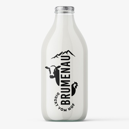 Milk design with the title 'Logo for the direct marketing of farm milk with home delivery'