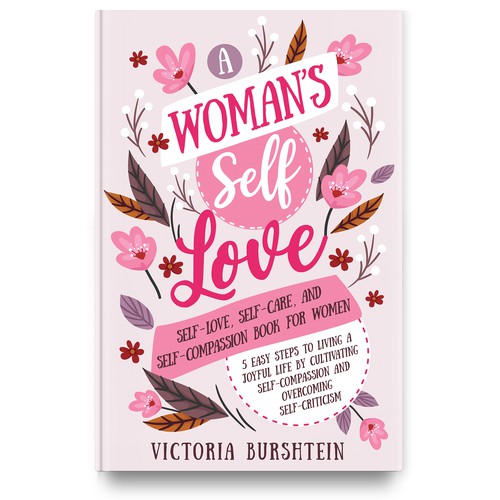 Feminine book cover with the title 'Woman's Self-Love Book Cover'