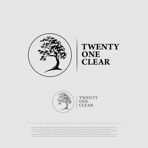 Circle brand with the title 'Logo Design for TWENTY ONE CLEAR'