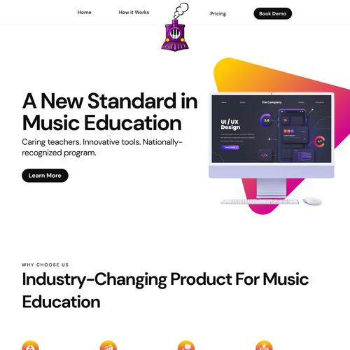 Music website with the title 'Website For A Music Education App'