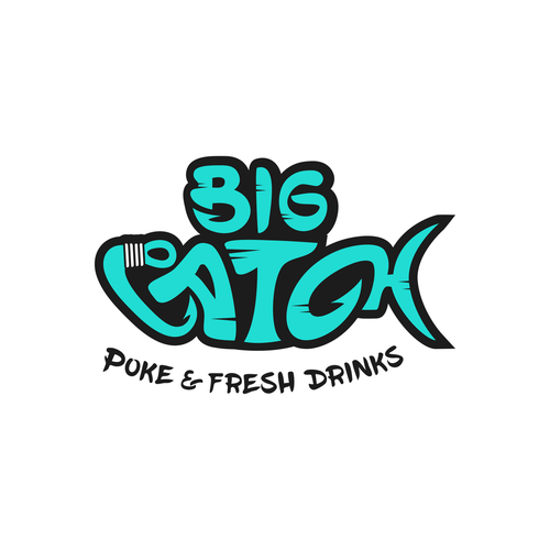 Hook design with the title 'Logo for Big Catch Poke'