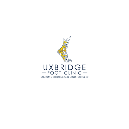 Foot design with the title 'UXBRIDGE - Foot Clinic'