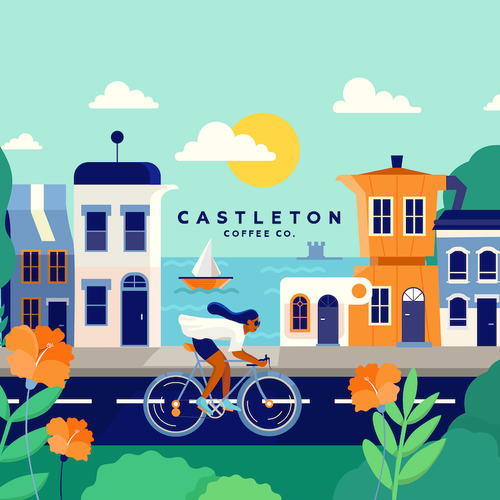 Vector art design with the title 'Digital Illustration for Coffee Cup Packaging '