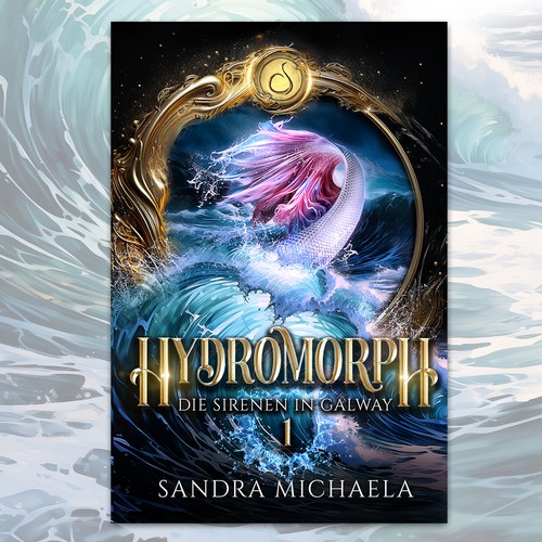 Golden book cover with the title 'Concept design for book cover'