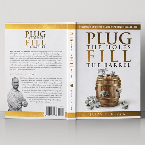 Money design with the title 'Book Cover for Plug The Holes Fill The Barrel'