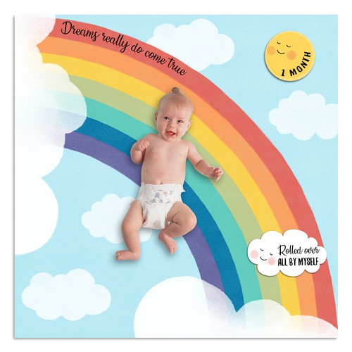 Rainbow design with the title 'Baby Blanket'